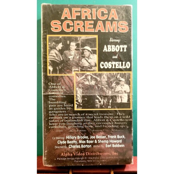 1994 Abbott & Costello: Africa Screams Adventure Comedy Sealed VHS Tape - Picture 2 of 2